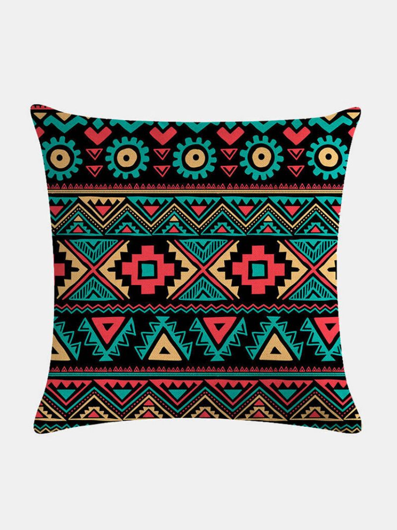 Bohemian Geometrisk Mønster Lin Putetrekk Hjem Sofa Art Decor