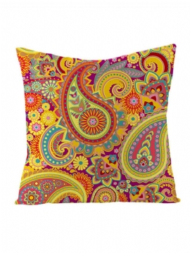 Bohemian Mandala Folk Geometrisk Stil Lin Putetrekk Hjemmesofa Kunst Dekor