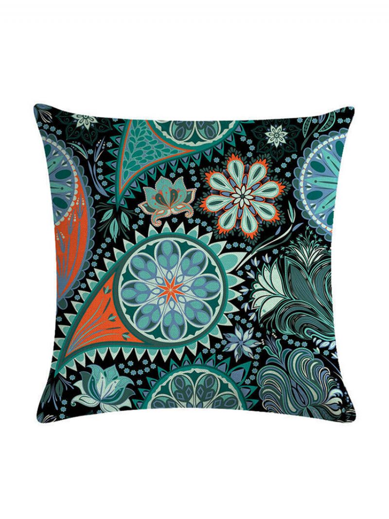 Bohemian Putetrekk Creative Printed Lin Bomulls Hjemmesofa Dekor