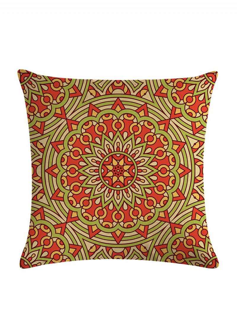 Bohemian Putetrekk Creative Printed Lin Bomulls Hjemmesofa Dekor