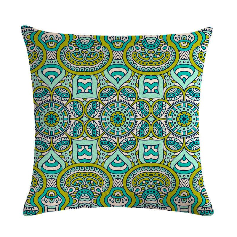 Bohemian Putetrekk Creative Printed Lin Bomulls Hjemmesofa Dekor