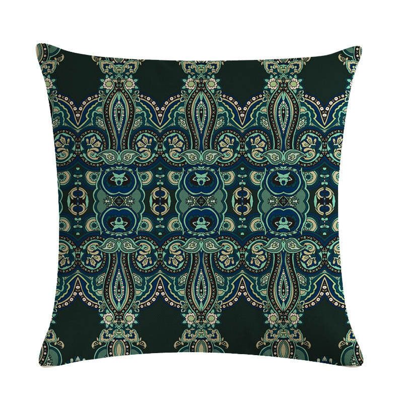 Bohemian Putetrekk Creative Printed Lin Bomulls Hjemmesofa Dekor