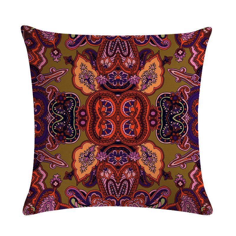 Bohemian Putetrekk Creative Printed Lin Bomulls Hjemmesofa Dekor