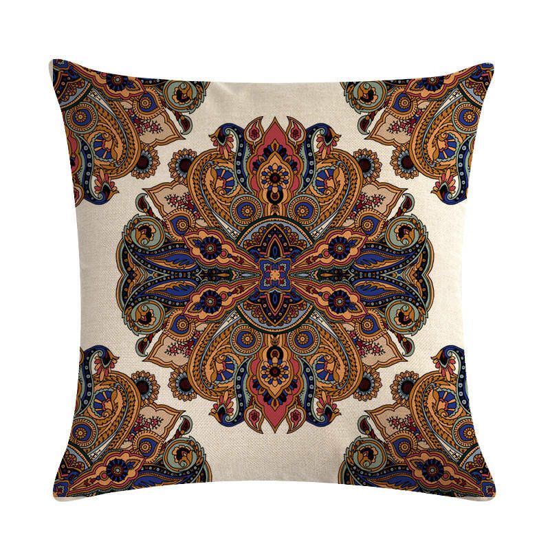 Bohemian Putetrekk Creative Printed Lin Bomulls Hjemmesofa Dekor