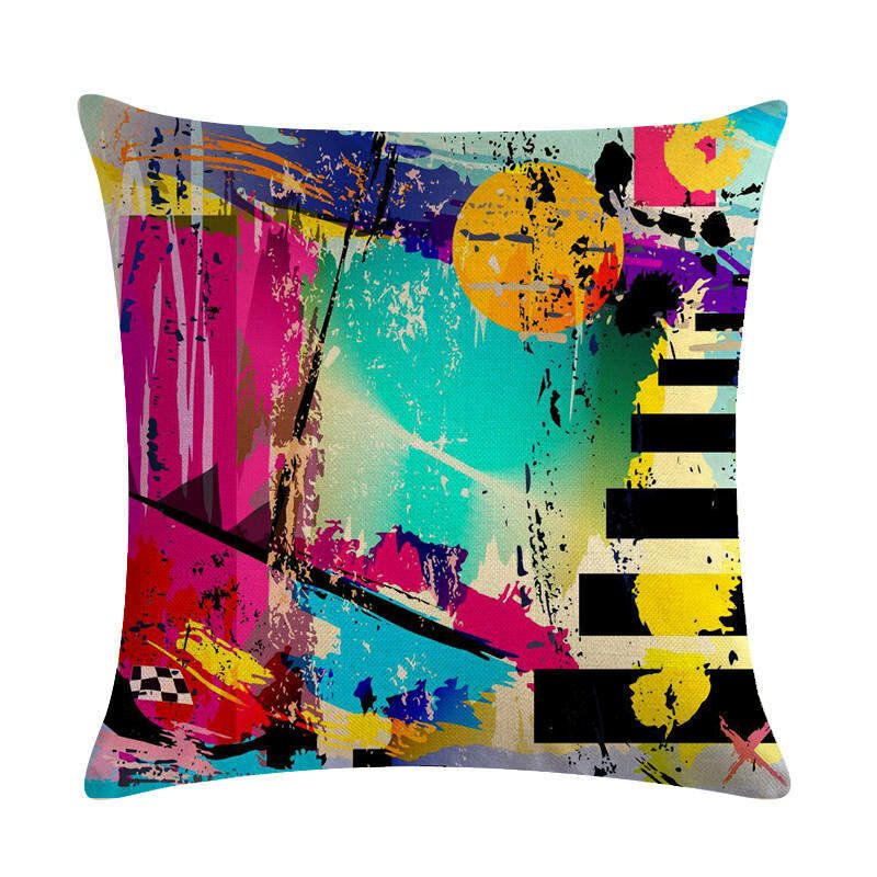 Bohemian Putetrekk Creative Printed Lin Bomulls Hjemmesofa Dekor