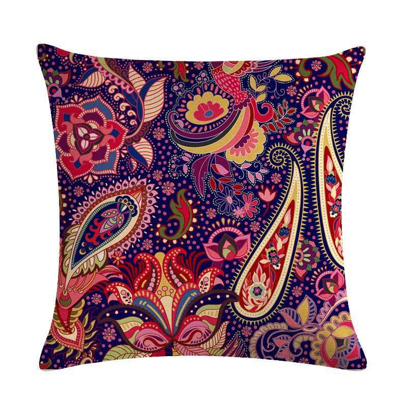 Bohemian Putetrekk Creative Printed Lin Bomulls Hjemmesofa Dekor