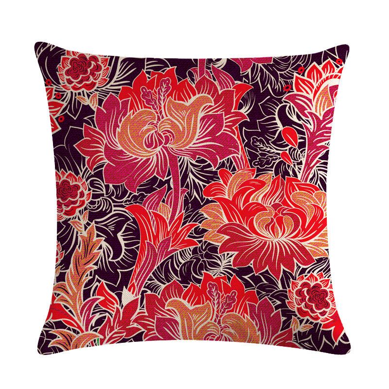 Bohemian Putetrekk Creative Printed Lin Bomulls Hjemmesofa Dekor