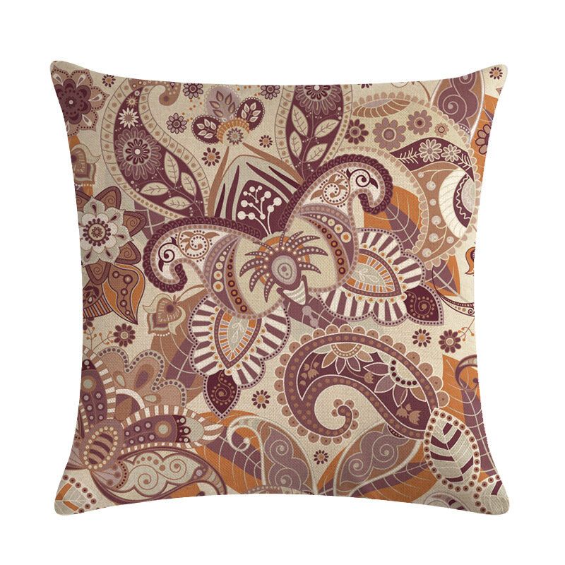 Bohemian Putetrekk Creative Printed Lin Bomulls Hjemmesofa Dekor