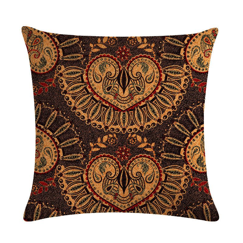 Bohemian Putetrekk Creative Printed Lin Bomulls Hjemmesofa Dekor