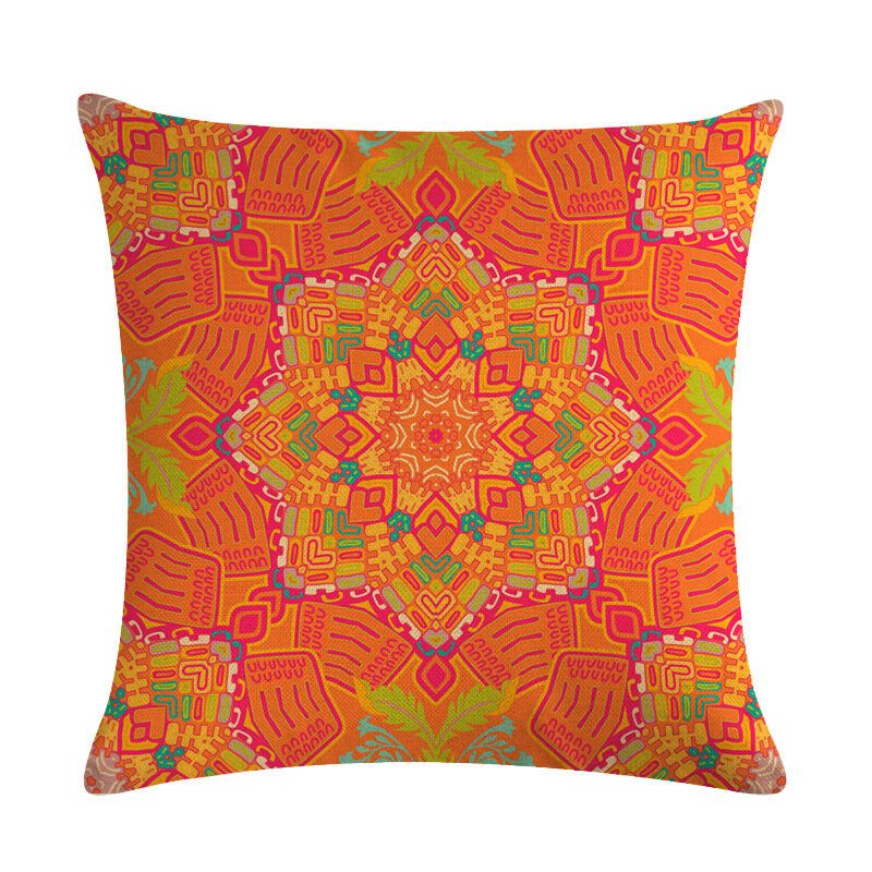 Bohemian Putetrekk Creative Printed Lin Bomulls Hjemmesofa Dekor