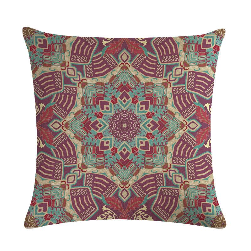 Bohemian Putetrekk Creative Printed Lin Bomulls Hjemmesofa Dekor