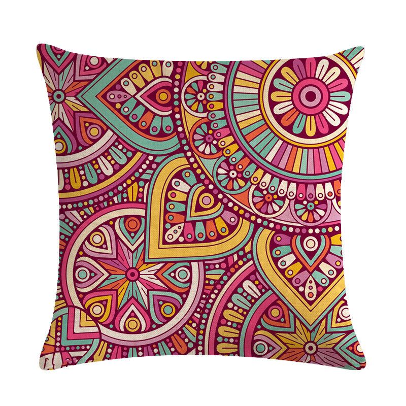 Bohemian Putetrekk Creative Printed Lin Bomulls Hjemmesofa Dekor