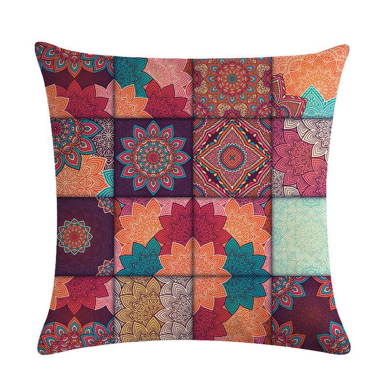 Bohemian Putetrekk Creative Printed Lin Bomulls Hjemmesofa Dekor