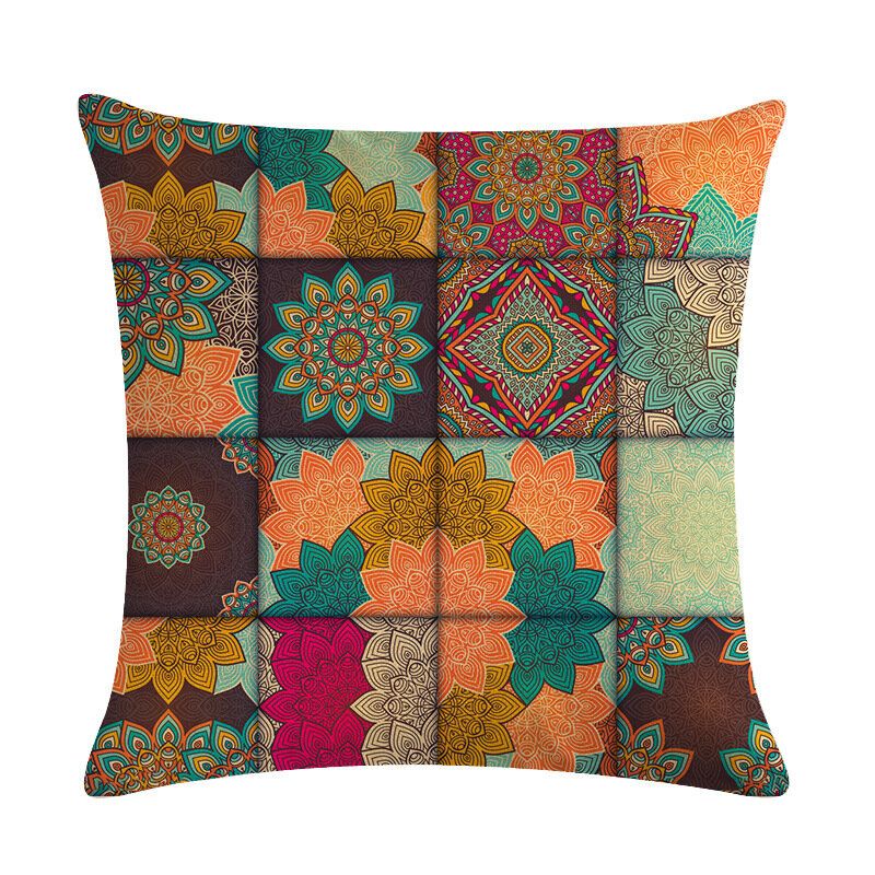 Bohemian Putetrekk Creative Printed Lin Bomulls Hjemmesofa Dekor