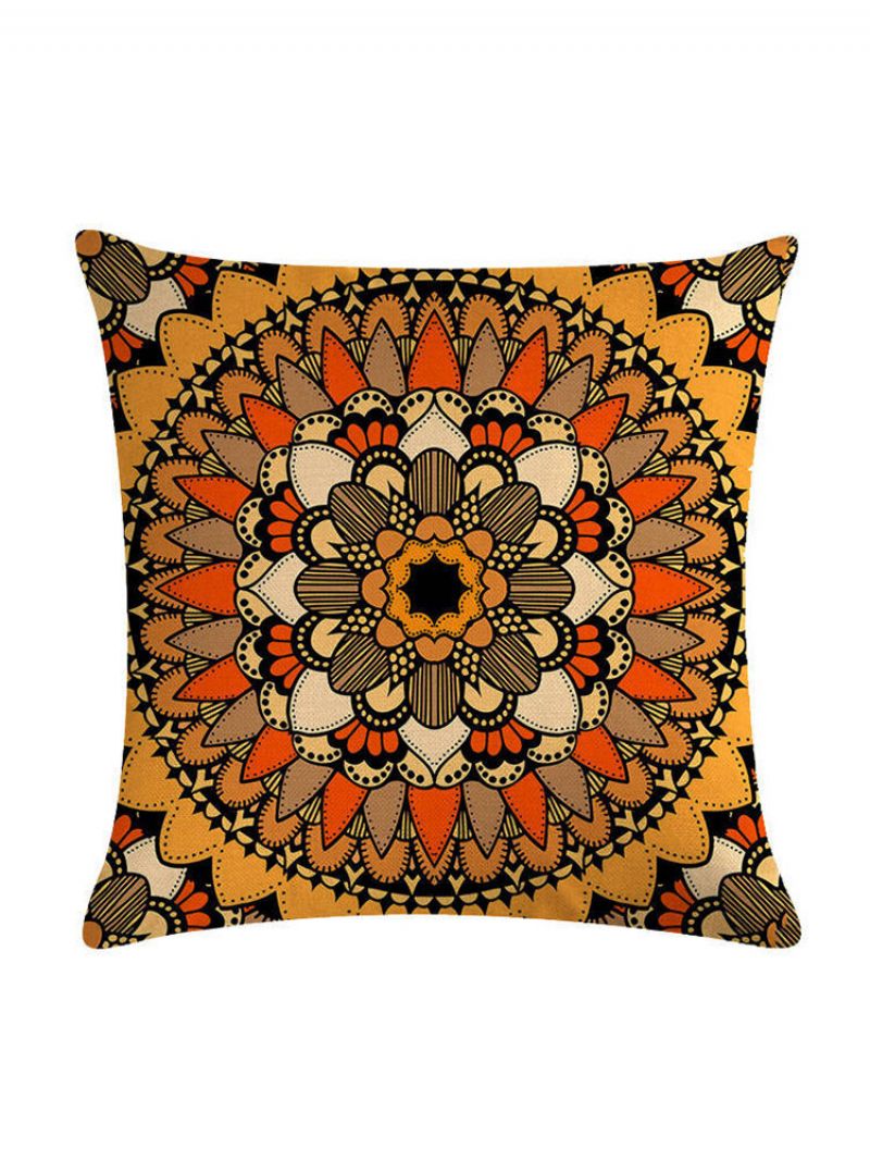 Bohemian Putetrekk Creative Printed Lin Bomulls Hjemmesofa Dekor