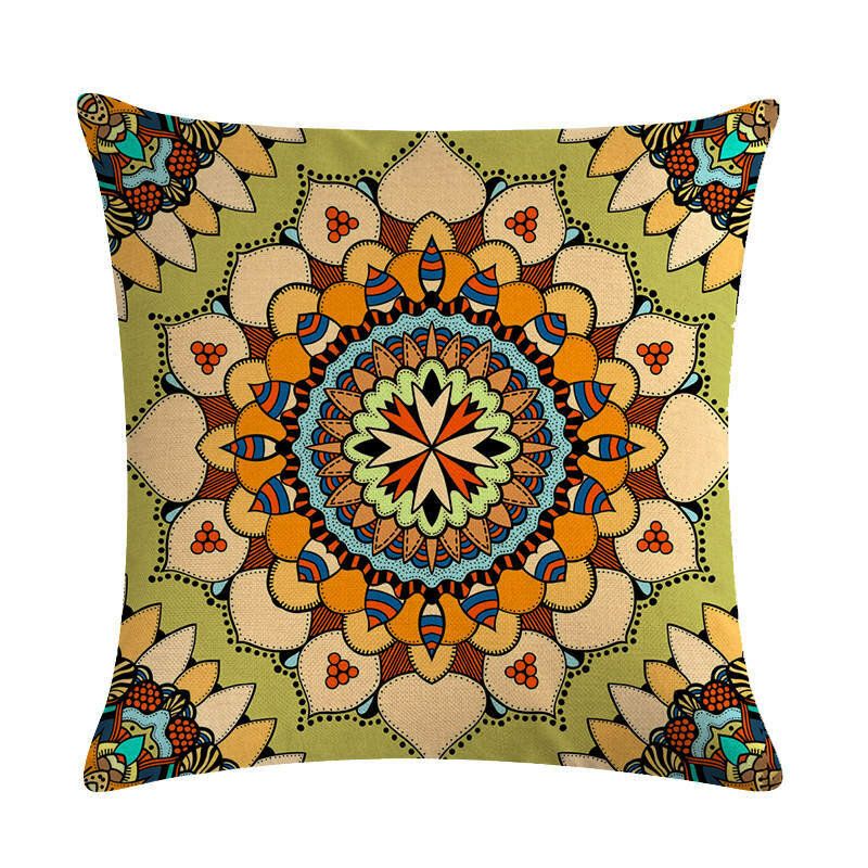 Bohemian Putetrekk Creative Printed Lin Bomulls Hjemmesofa Dekor