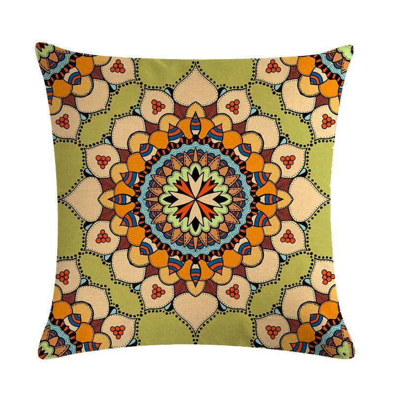 Bohemian Putetrekk Creative Printed Lin Bomulls Hjemmesofa Dekor