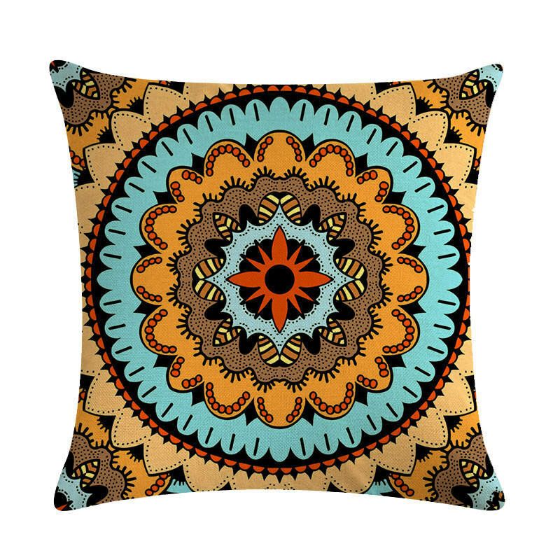 Bohemian Putetrekk Creative Printed Lin Bomulls Hjemmesofa Dekor