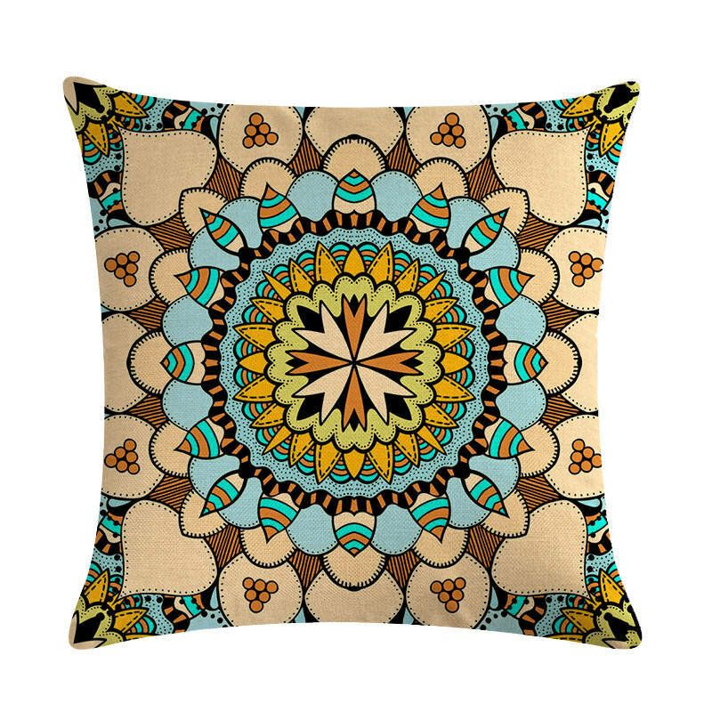 Bohemian Putetrekk Creative Printed Lin Bomulls Hjemmesofa Dekor