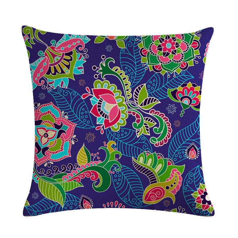 Bohemian Putetrekk Creative Printed Lin Bomulls Hjemmesofa Dekor