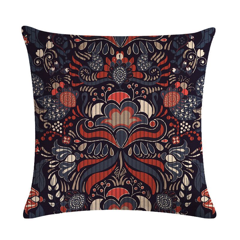 Bohemian Putetrekk Creative Printed Lin Bomulls Hjemmesofa Dekor