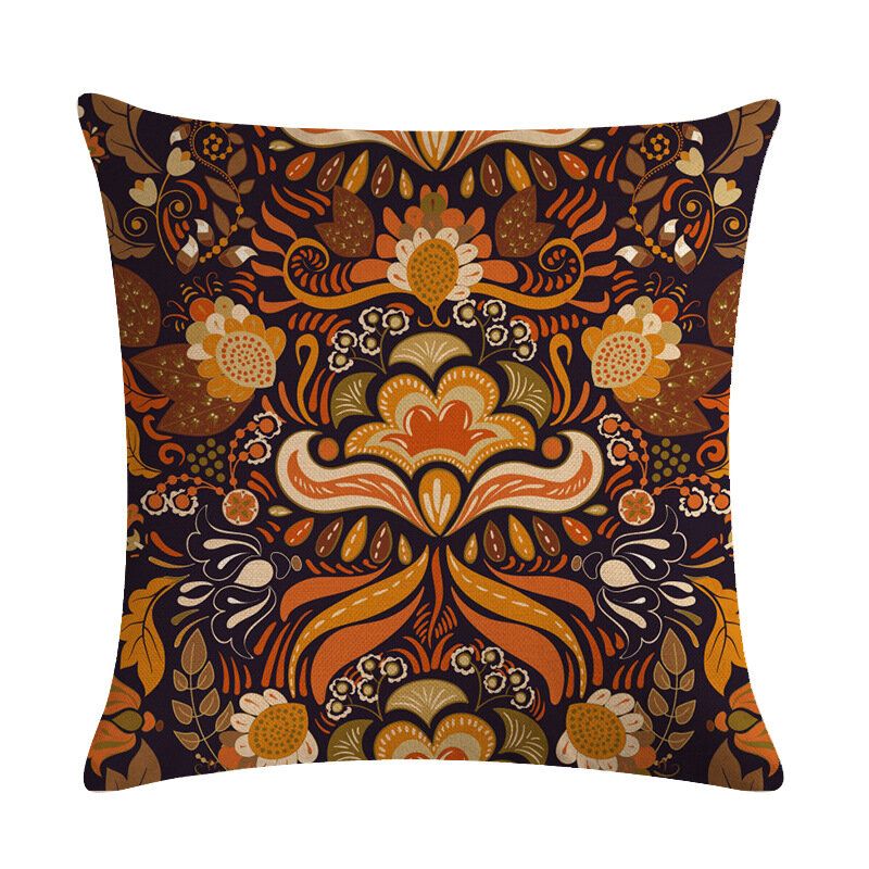 Bohemian Putetrekk Creative Printed Lin Bomulls Hjemmesofa Dekor