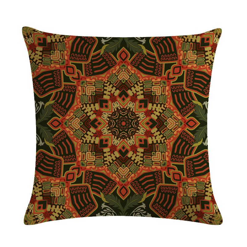 Bohemian Putetrekk Creative Printed Lin Bomulls Hjemmesofa Dekor