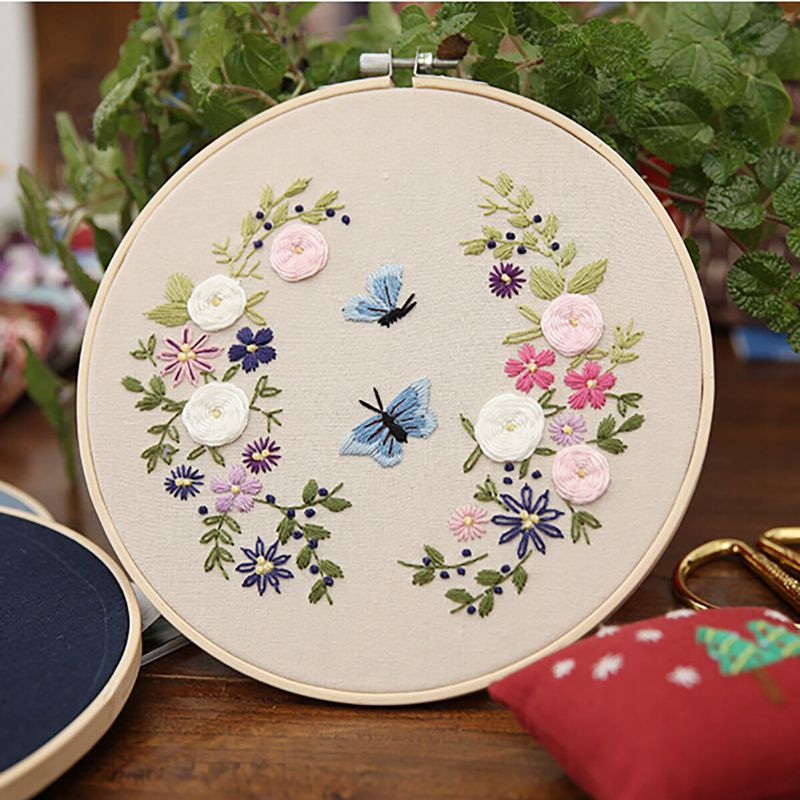 Broderi Diy Materialpakke Bambus Stretch Håndlaget Kreativ Klut Europeisk Tredimensjonal Blomst