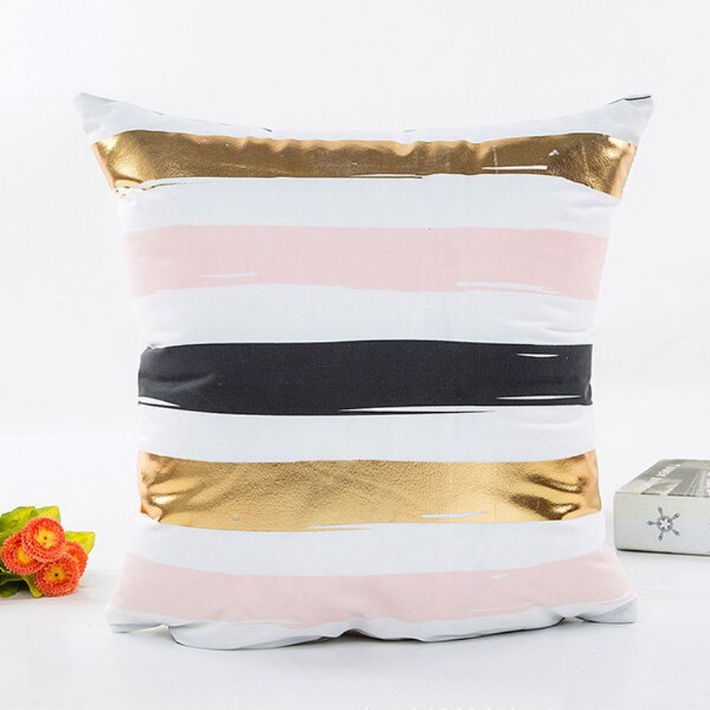 Bronzing Pattern Golden Throw Pute Putetrekk Hjem Seng Deco