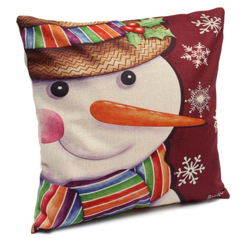 Christmas Series Lin Bomulls Putetrekk Sofa Bil Home Decoration