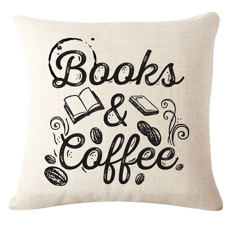 Coffee Books Theme Putetrekk Stol Sofa Sete Rygg Home Decor