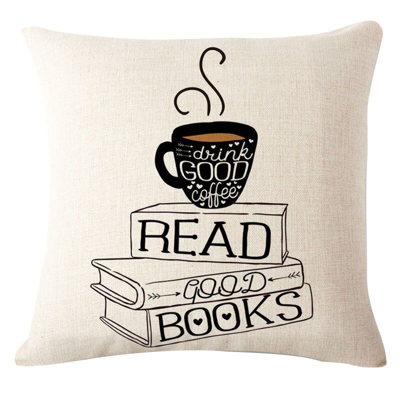 Coffee Books Theme Putetrekk Stol Sofa Sete Rygg Home Decor