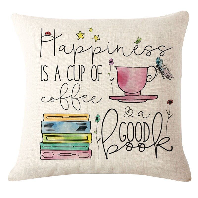 Coffee Books Theme Putetrekk Stol Sofa Sete Rygg Home Decor