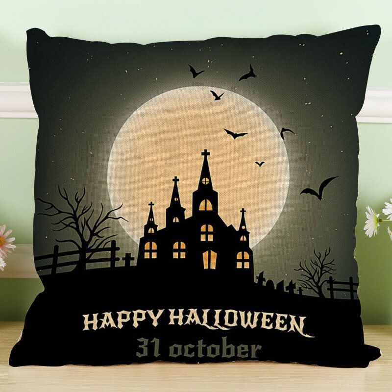 Crazy Halloween Tema Gresskar Mote Bomull Lin Putetrekk Sofa Pute Dekor Gave