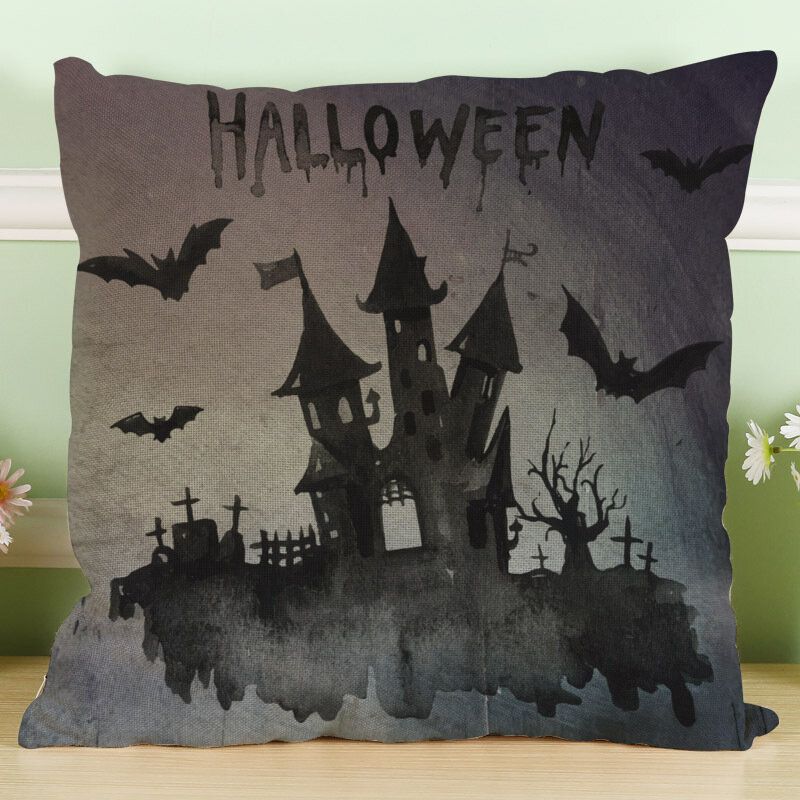 Crazy Halloween Tema Gresskar Mote Bomull Lin Putetrekk Sofa Pute Dekor Gave