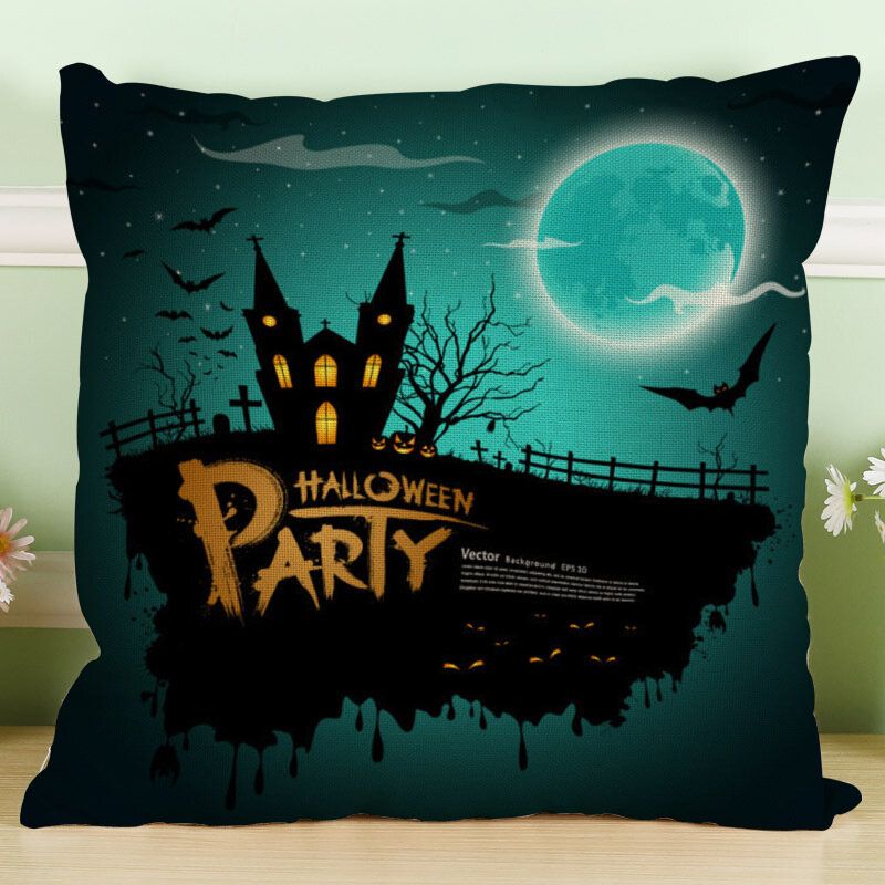 Crazy Halloween Tema Gresskar Mote Bomull Lin Putetrekk Sofa Pute Dekor Gave