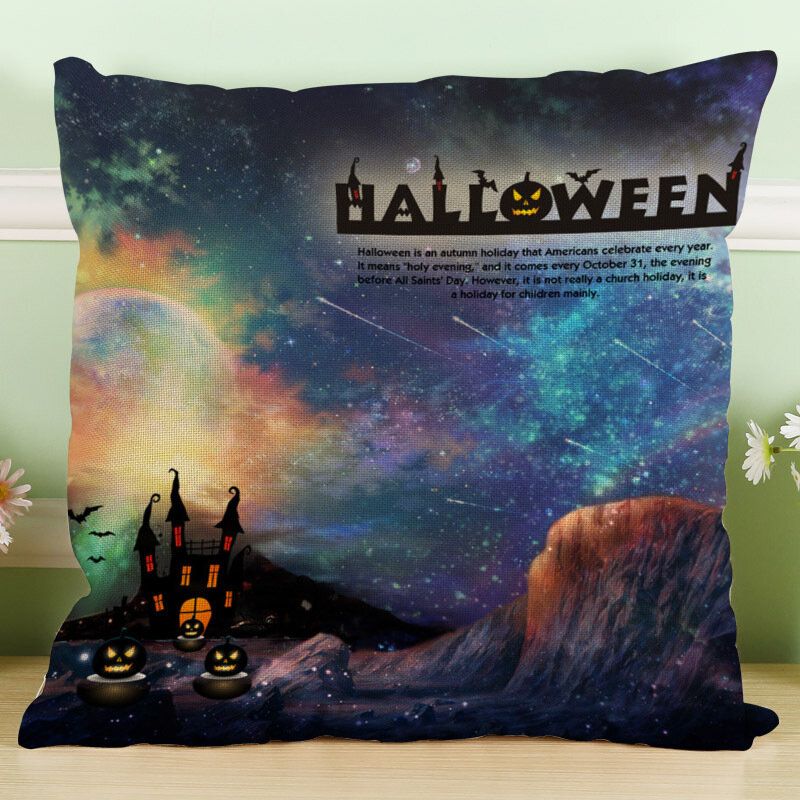 Crazy Halloween Tema Gresskar Mote Bomull Lin Putetrekk Sofa Pute Dekor Gave