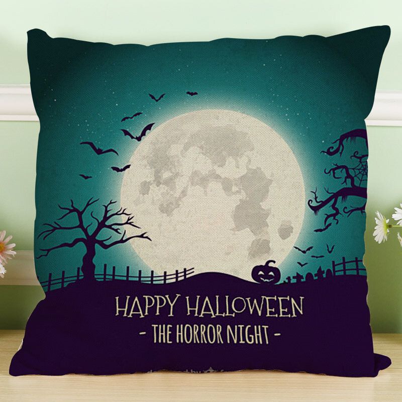 Crazy Halloween Tema Gresskar Mote Bomull Lin Putetrekk Sofa Pute Dekor Gave