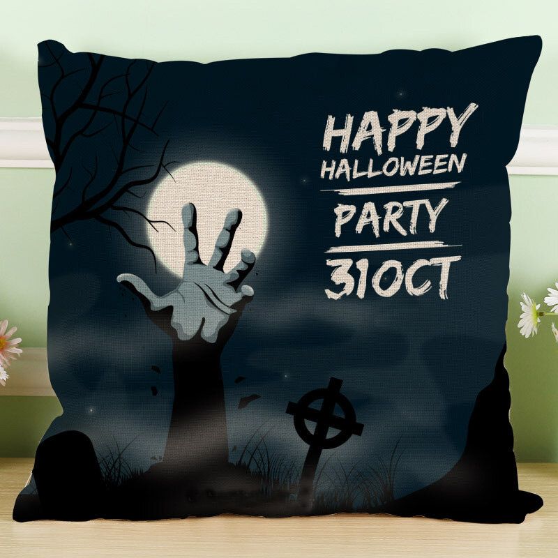 Crazy Halloween Tema Gresskar Mote Bomull Lin Putetrekk Sofa Pute Dekor Gave