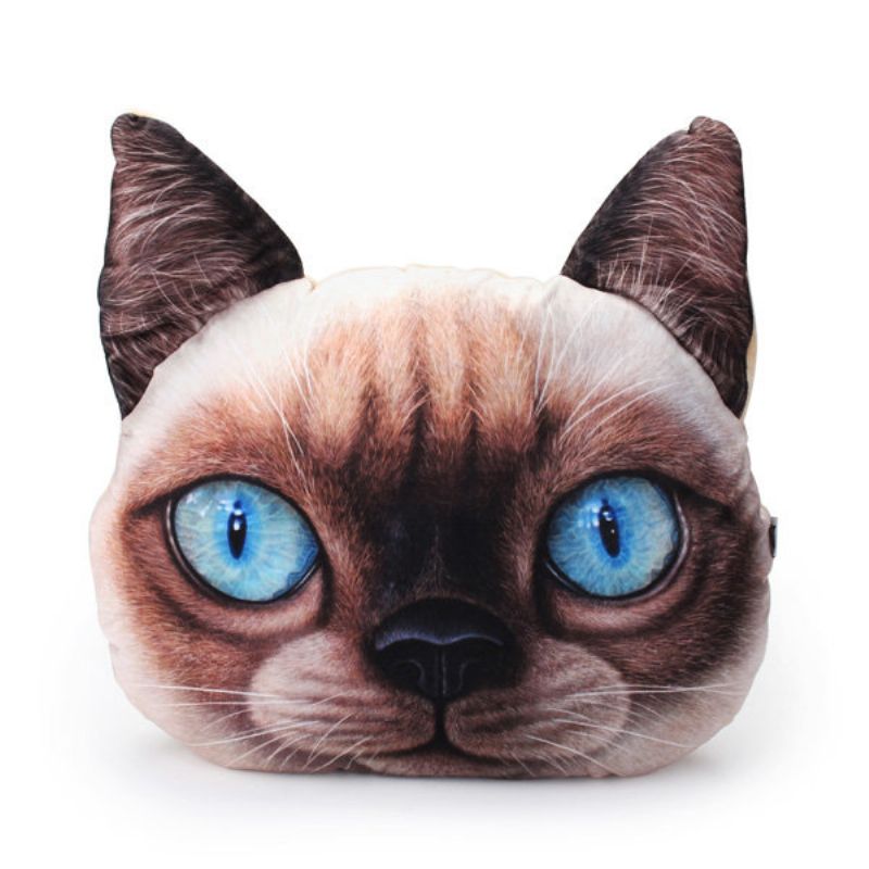 Creative 3d Hunde Katt Puteputer Plysj Meow Star Sovesofa Pute 2 Str.