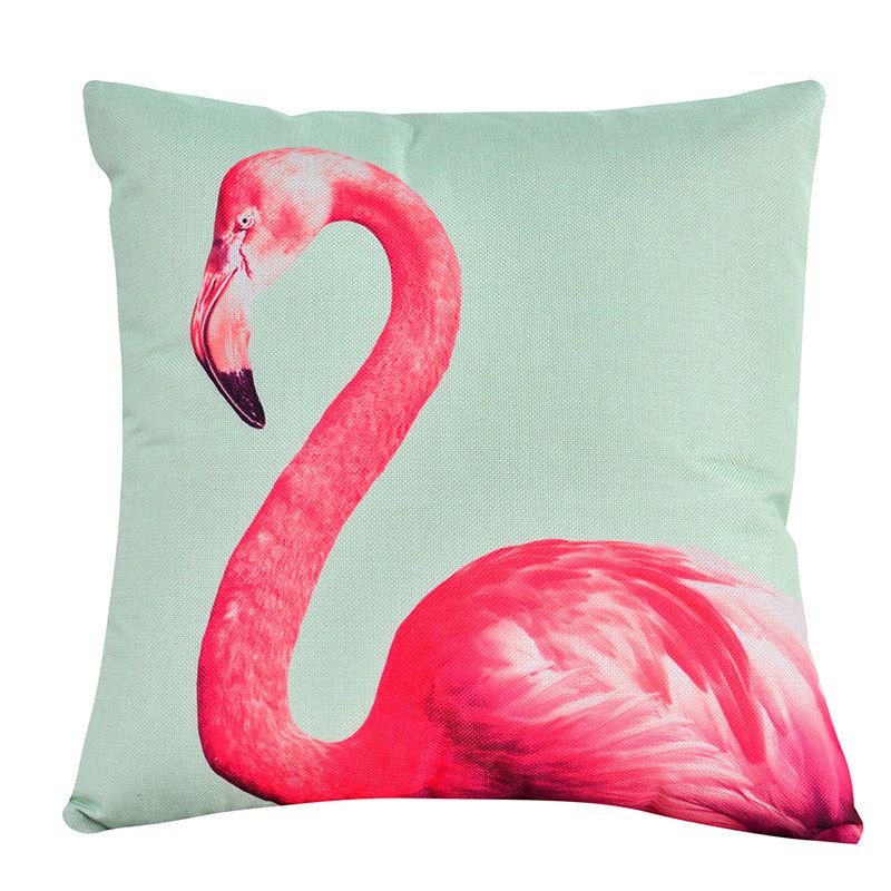 Creative Flamingo Tegneseriemønster Bomull Putetrekk Home Decor