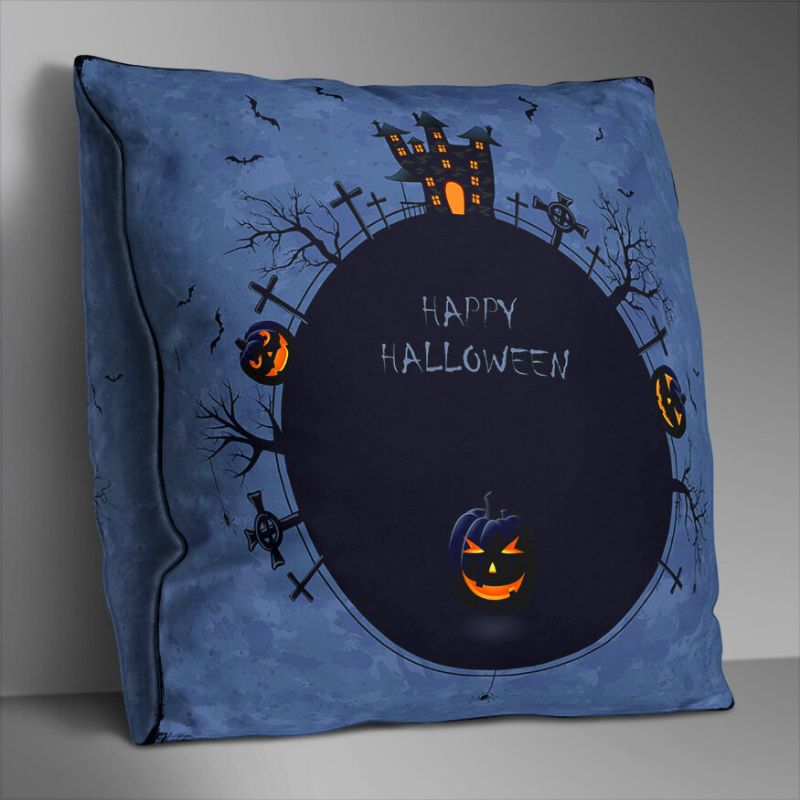 Dobbeltsidig Trykt Polyester Halloween Putetrekk Hjemmesofa Myk Art Decor