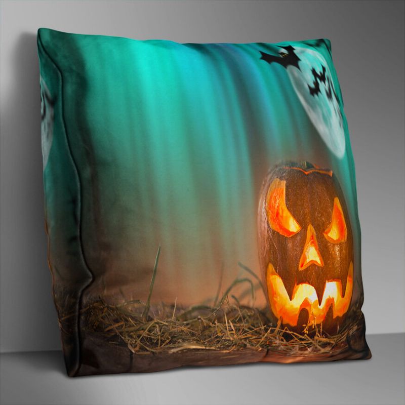 Dobbeltsidig Trykt Polyester Halloween Putetrekk Hjemmesofa Myk Art Decor