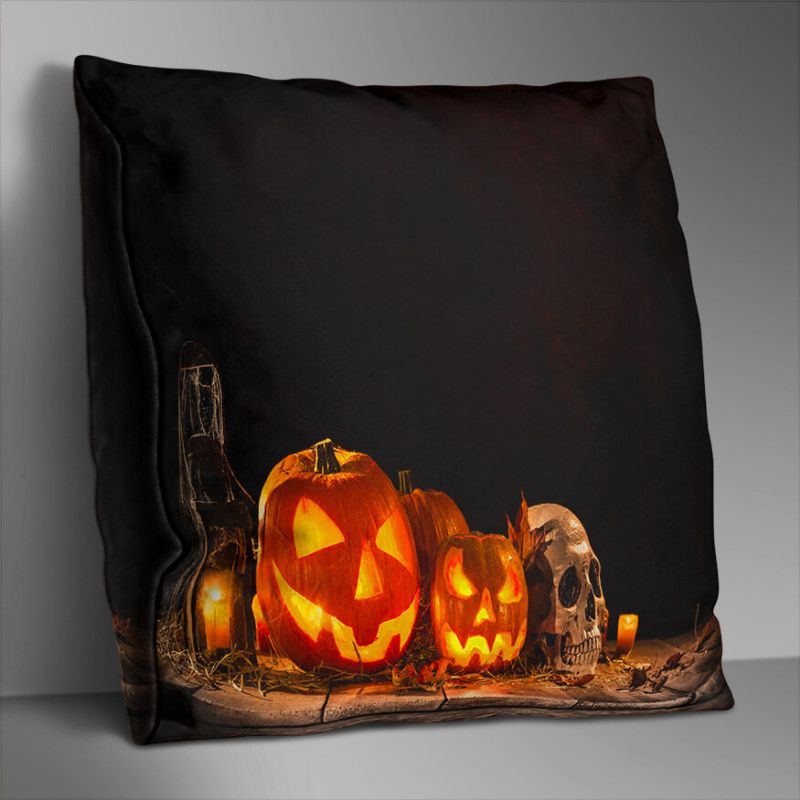 Dobbeltsidig Trykt Polyester Halloween Putetrekk Hjemmesofa Myk Art Decor