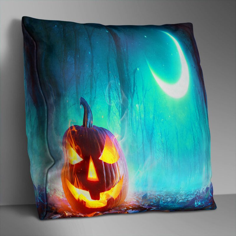 Dobbeltsidig Trykt Polyester Halloween Putetrekk Hjemmesofa Myk Art Decor