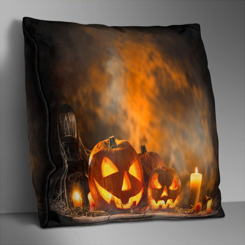 Dobbeltsidig Trykt Polyester Halloween Putetrekk Hjemmesofa Myk Art Decor