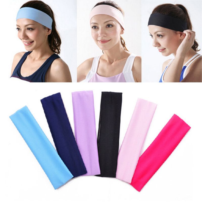 Elastic Ladys Plain Headband Håndkle Yoga Sport Vask Ansikt Bath Snood 6 Farger