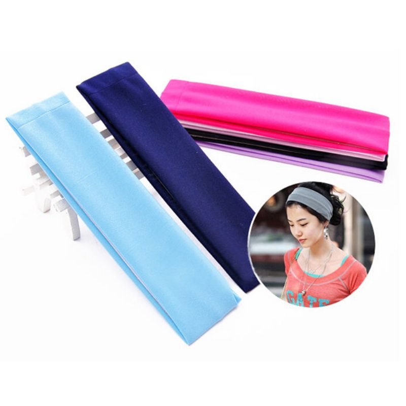 Elastic Ladys Plain Headband Håndkle Yoga Sport Vask Ansikt Bath Snood 6 Farger