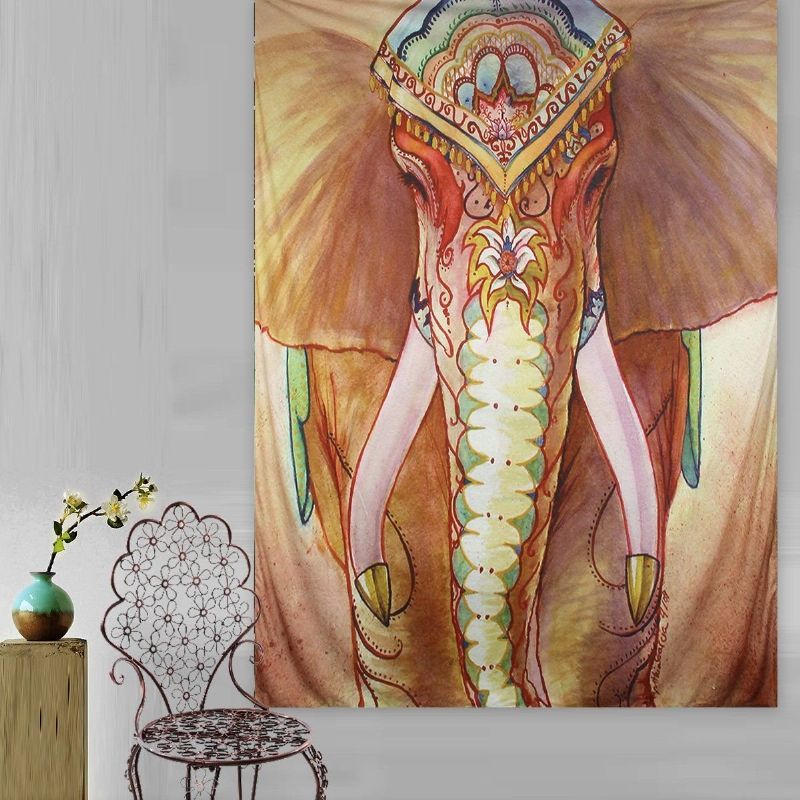 Elephant Indian Mandala Beach Håndkle Vegghengende Billedvev Bohemian Throw Mat Dorm Cover