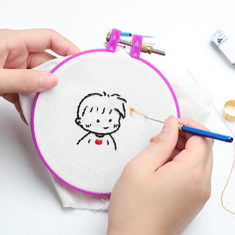 Et Sett Med Magiske Broderipenn Punch Nålesett Craft Cross Stitch-tråder Broderibøyle Diy Sytilbehørsverktøysett For Nybegynnere